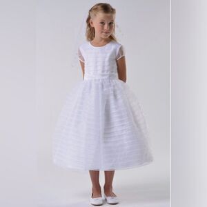 Us Angels white sheer/embellished formal dress sz 10
